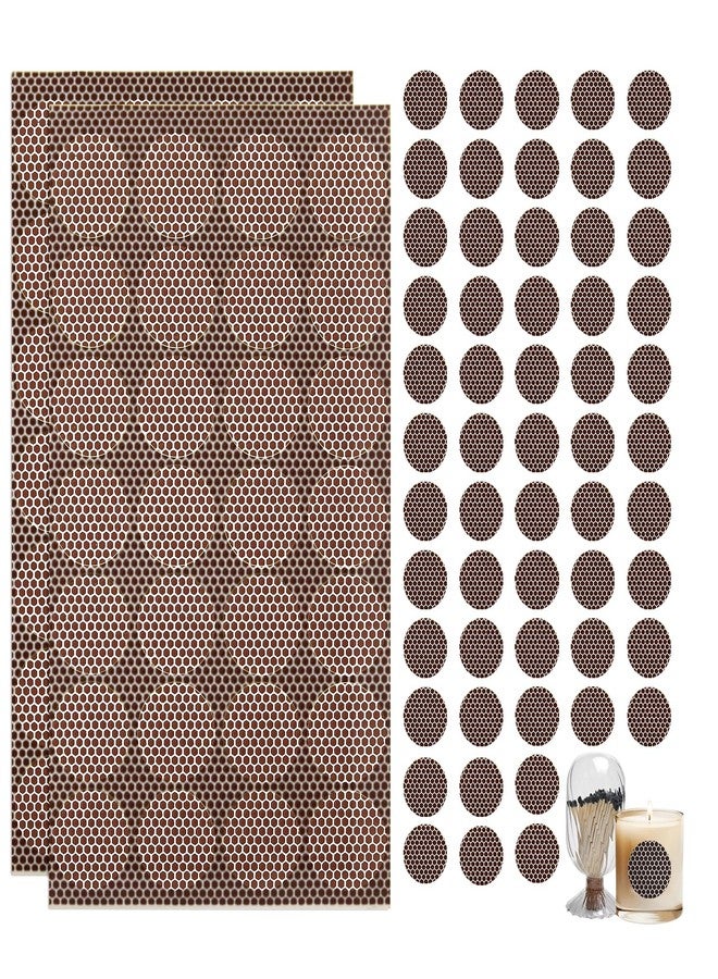 Abvsdu 56 PCS Match Striker Stickers, 1" Match Striker Paper with Adhesive, Ideal for Fireplace Matches (Brown) - Image 1