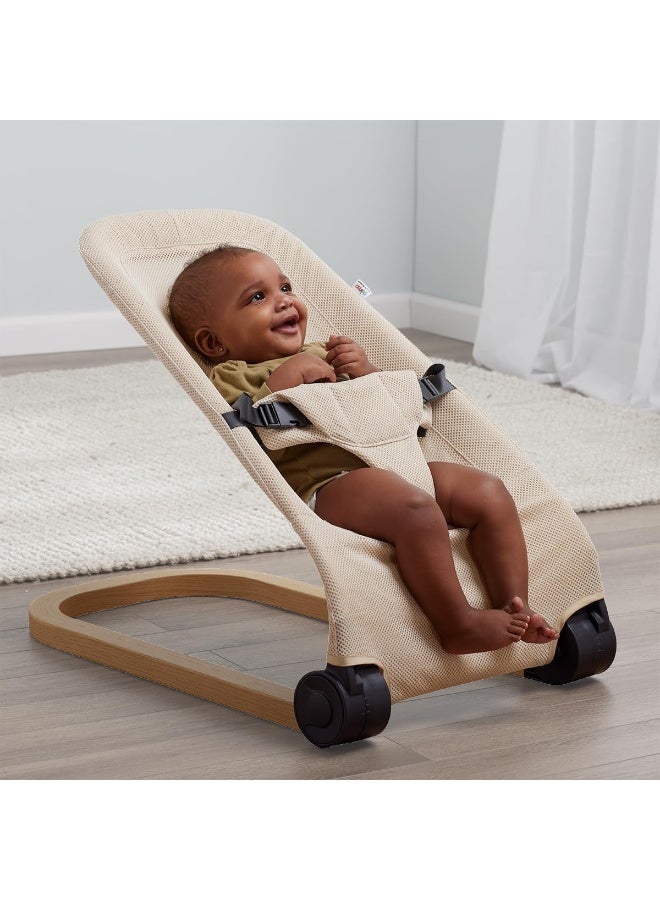 PRIMO Giggle Bounce Deluxe Folding Baby Bouncer Seat and Lounger (Cream) - Image 3