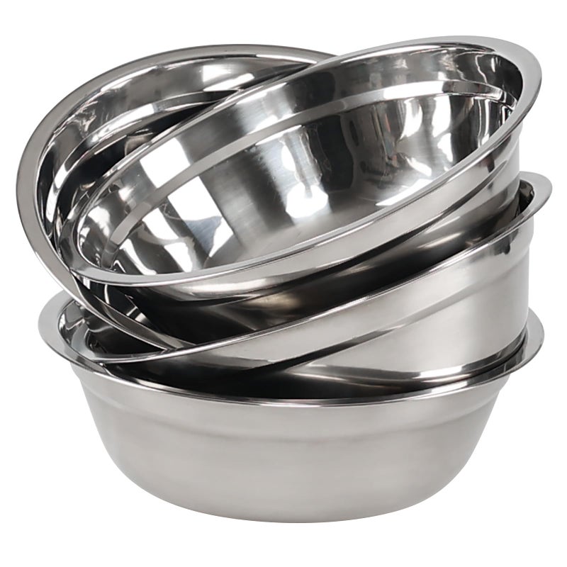 Xyskin Set of 4 Stainless Steel Mixing Bowl Set Metal Serving Bowls Great for Cooking Baking Prepping