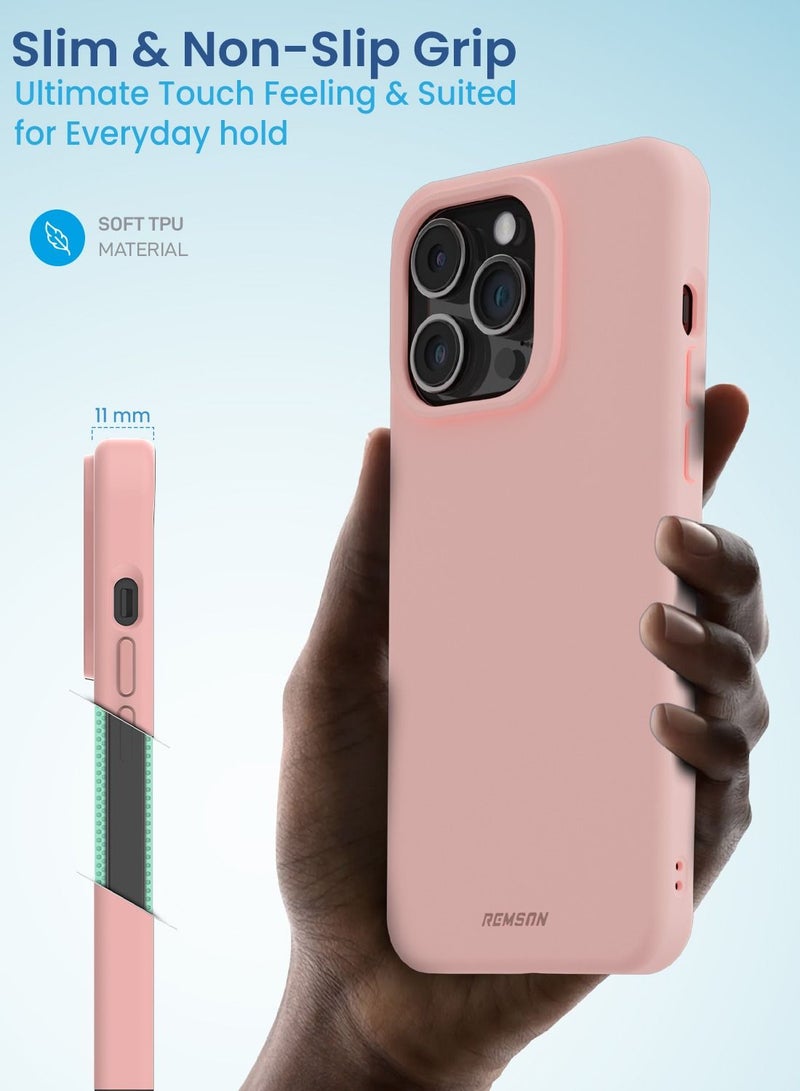 Remson Mag-X Magnetic Hybrid Protective Silicone Case  Protection For iPhone 14 Pro Max - (Pink) - Image 5