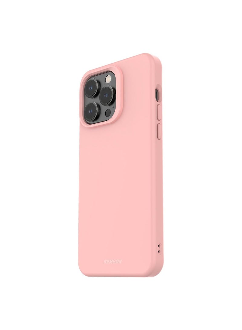 Remson Mag-X Magnetic Hybrid Protective Silicone Case  Protection For iPhone 14 Pro Max - (Pink) - Image 1