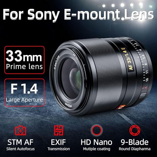 VILTROX عدسة فولتروكس 33 مم F1.4 بؤرة تلقائية متوافقة مع كاميرات سوني E-Mount A6500 A6300 A6000 A6400 A6100 A5100 A6600 A7 A7R A7C A7II A7RII A7SIII A7III A7RIII A7RIV A9 - Image 3
