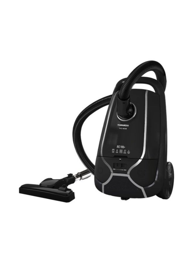 تورنيدو مكنسة كهربائية تورنيدو 1800 وات فلتر هيبا أسود TVC-1800EB