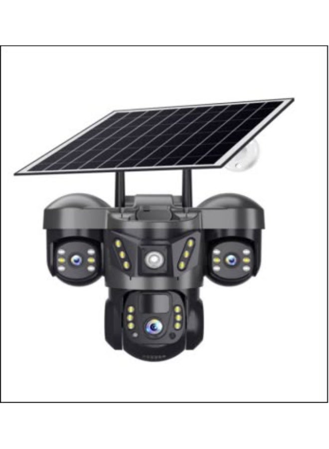 تايجر 4G Solar Security Camera 3 Lens PTZ Outdoor CCTV Camera with Color Night Vision, AI Motion Detection, Two-Way Audio, Weather Resistant, Remote Monitoring, Rechargeable Battery Surveillance System - Image 3