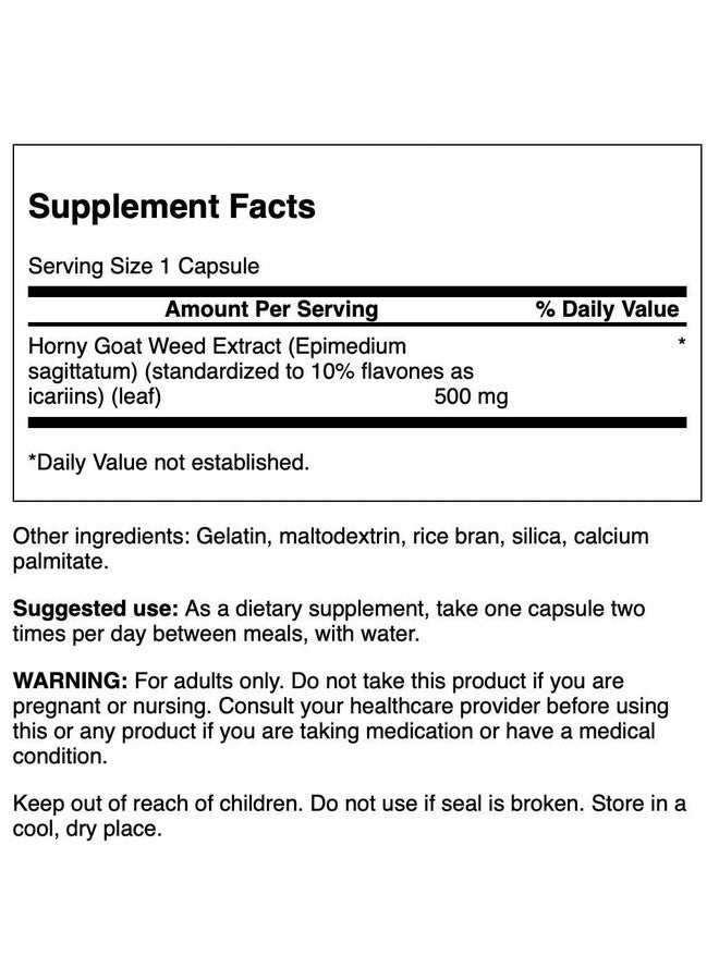SWANSON Swanson Horny Goat Weed Extract 500 Milligrams 120 Capsules  - Image 2