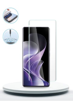 Wtech vivo V40 / V40 Pro / V40 Lite 5G 2024 Premium Curved Edges UV Full Glue Full Cover Tempered Glass Screen Protector (MSGUCN) - Clear  - Image 3