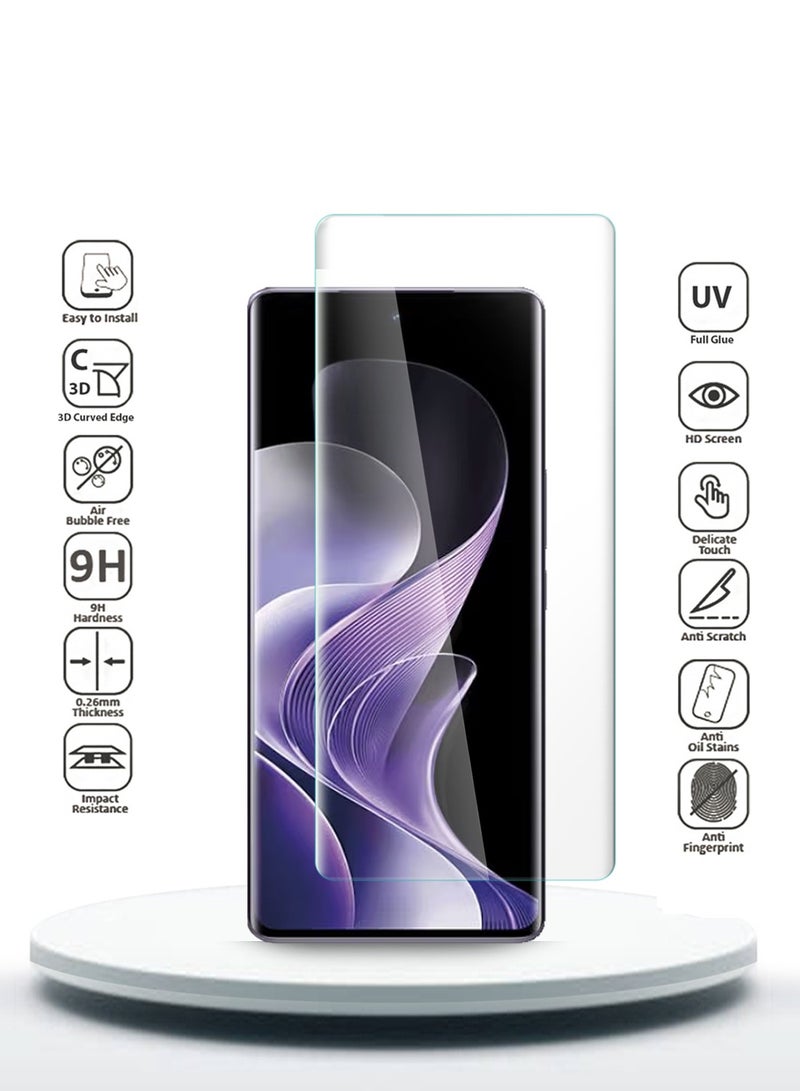 دبليو تيك vivo V40 / V40 Pro / V40 Lite 5G 2024 حامي شاشة زجاجي مقسى بغطاء كامل للأشعة فوق البنفسجية (MSGUCN) - شفاف - Image 2