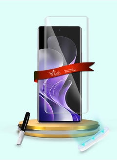 Wtech vivo V40 / V40 Pro / V40 Lite 5G 2024 Premium Curved Edges UV Full Glue Full Cover Tempered Glass Screen Protector (MSGUCN) - Clear  - Image 1