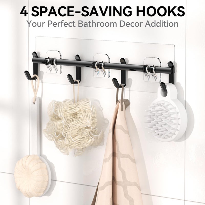 YASONIC Shower Caddy Adhesive, Rustproof Shower Shelves for Inside shower, No Drilling Bathroom Organizers and Storage, 6 Pack Large Capacity Bathroom Caddy for Kitchen & Home Decor-XXL Size - Image 5