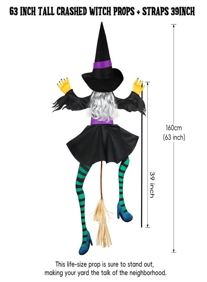 POPGIFTU 35" Halloween Witch 3D Windsock - Outdoor Hanging Witch Decoration for Yard, Porch, Garden or Party - Image 2
