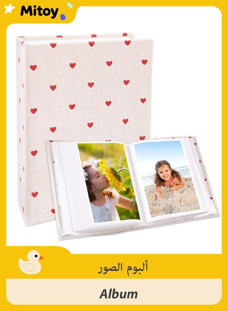 Mitoy Photo Album for 100 Photos (4 x 6 Inch) with Portable Mini Linen Cover, Durable Scrapbook Photo Book, Ideal for Kids, Family Memories, Wedding, Anniversary, and Creative Art & Craft Projects (Beige) - Image 1