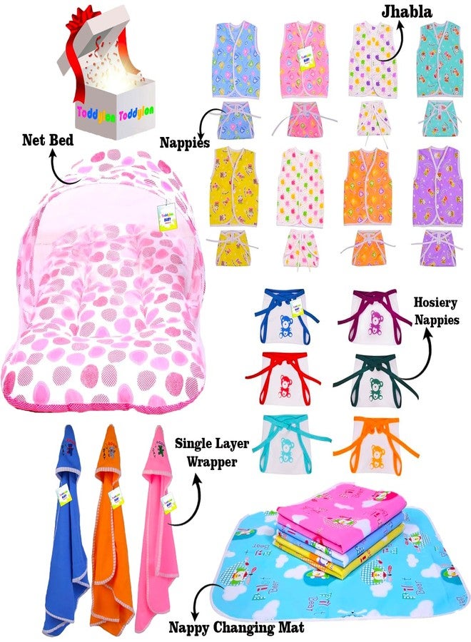 Toddylon 30 in 1 New Born Baby Products All Gift Pack | Baby Bedding Set | Baby Clothes | Essentials Items | Combo Set |New Born Boys Girls | Baby Bed (Multicolor, 0-6 Months) - Image 2