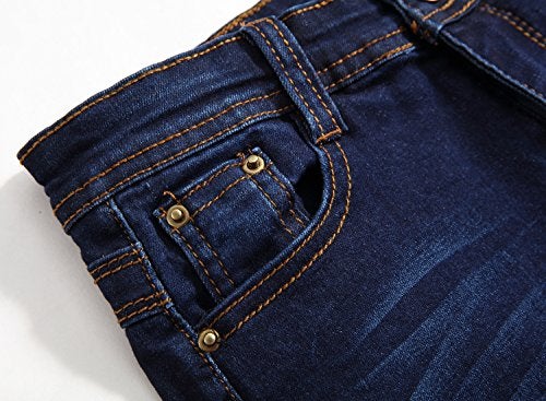 FREDD MARSHALL Boy's Blue Skinny Fit Stretch Slim Elastic Waist Denim Jeans Pants for Kids - Image 3