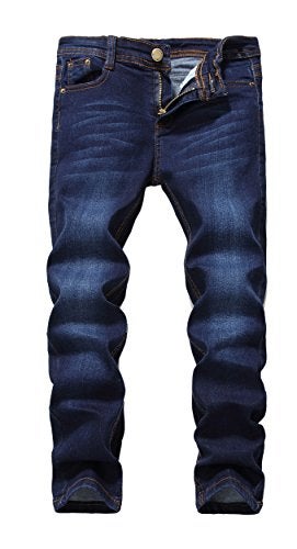 FREDD MARSHALL Boy's Blue Skinny Fit Stretch Slim Elastic Waist Denim Jeans Pants for Kids - Image 1