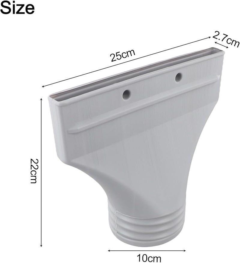 Gray 22x25cm Flat Hose Adapter for Air Conditioner Furnace Split Systems and Dryer Exhaust - Image 5