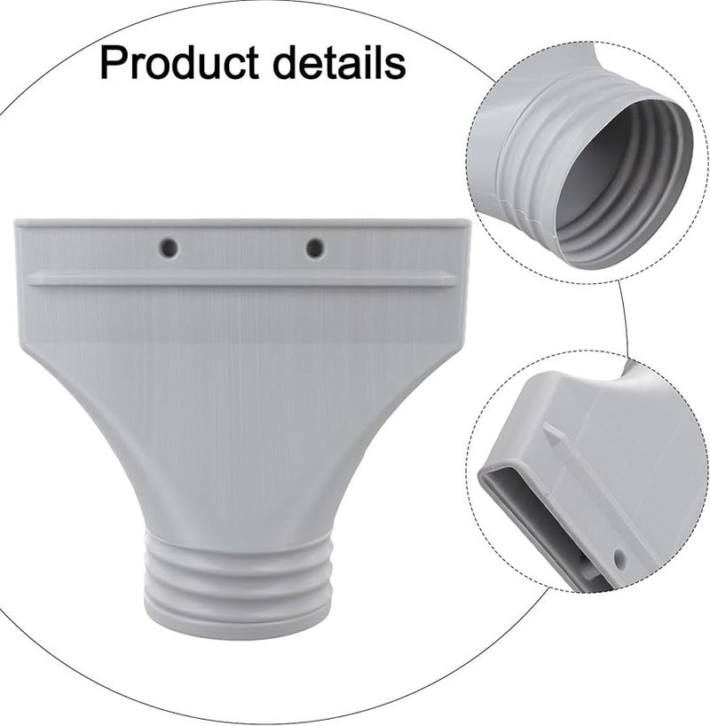 Gray 22x25cm Flat Hose Adapter for Air Conditioner Furnace Split Systems and Dryer Exhaust - Image 3