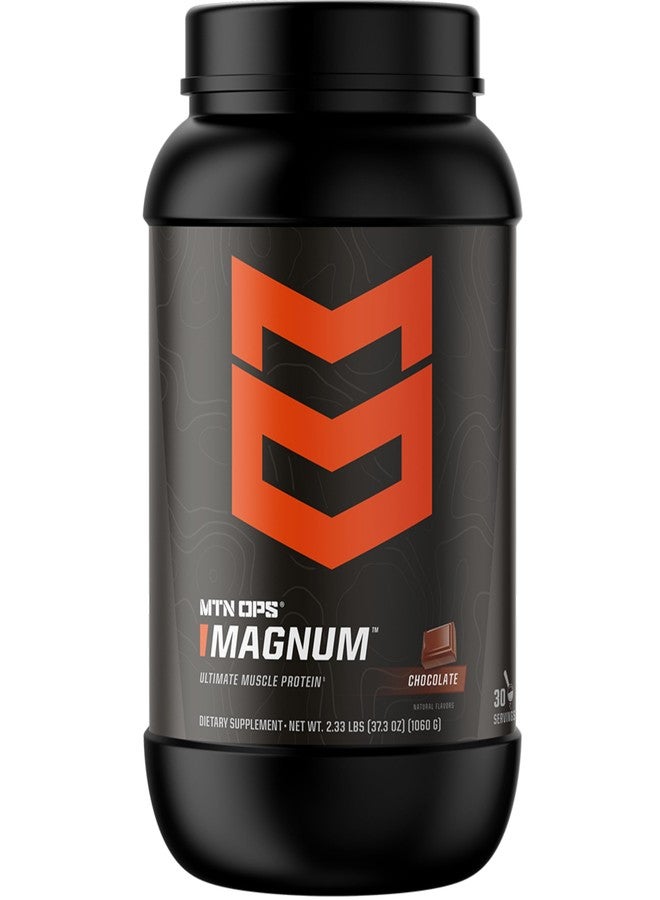 MTN OPS Magnum Chocolate Protein Powder, 23g of Whey Isolate Protein & Milk Protein with BCAAs, Zero Sugar & Gluten Free, 30-Servings - Image 1