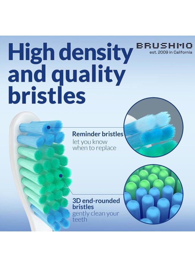 Brushmo SimplyClean and ProResults Compatible for Philips Sonicare Replacement Toothbrush Heads HX6013 HX6015 Exceptional Clean for Better Gum Health and Removes More Plaque, White, BM618, 8pk - Image 3