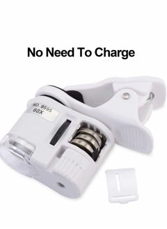 NIBEMINENT Phone Microscope, 60X Universal Portable Clip On Microscope with LED UV Lights Jeweler Loupe for Biological Jewelry Coins Currency Stamps Antiques Smart Phones and Tablets  - Image 4