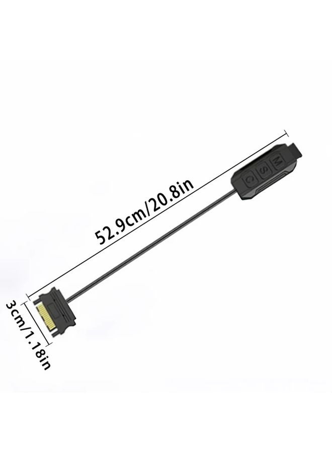 قطعتان من وحدة تحكم زر يدوي أبيض ARGB، تحكم في وضع إضاءة LED بمنفذ 5 فولت 3 دبابيس مع طاقة SATA - Image 3