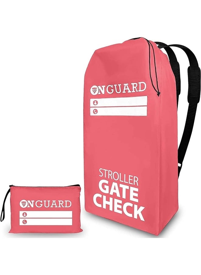 ONGUARD Waterproof Single and Double Stroller Bag for Airplane - Travel Stroller Cover for Air Travel and Storage - Gate Check Bag Backpack- Baby Airplane Essentials - Red - Image 1