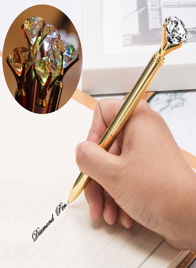 Luxula 4 Pcs Big Crystal Diamond Rose Gold Pen set with Pen Storage Box for Office or Gift Set (Muticolor) - Image 2