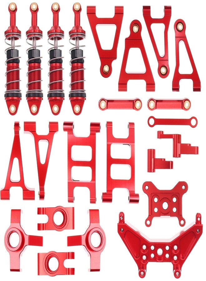 Treehobby Aluminum Upgrades Replacement Accessories Compatible with Hyper Go MJX 14301 14302 14303 1/14 RC Upgrade Parts,Red (Red Upgrade Kits) - Image 1