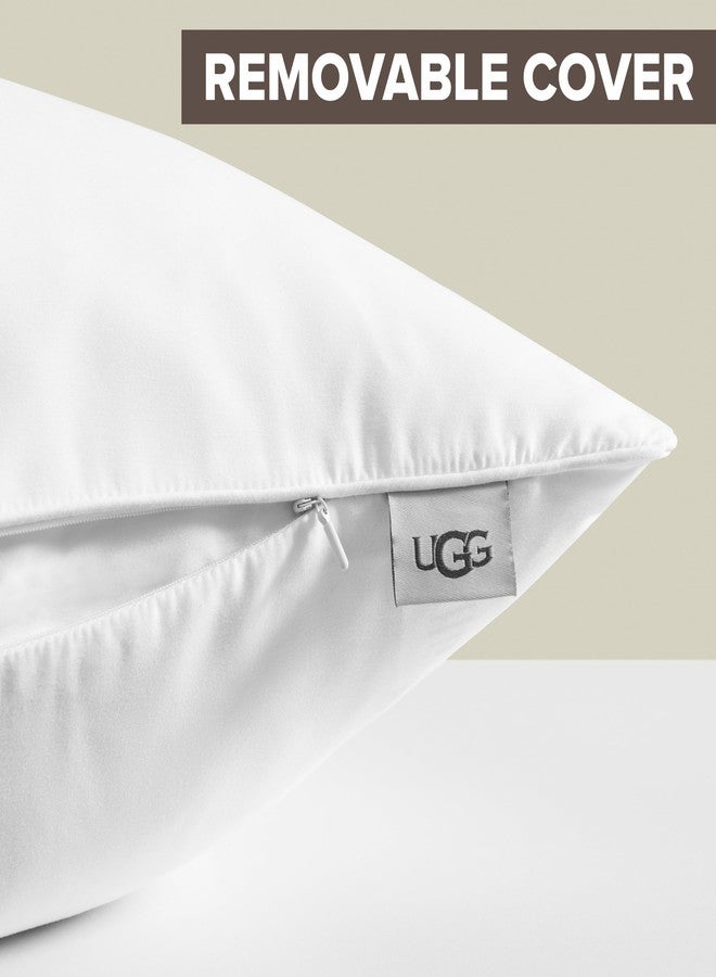 UGG Danielle Cooling Pillow Standard Size Luxury Hotel Style for Stomach, Back or Side Sleepers with Washable Cover Down Alternative for Queen Full or Twin Beds, 20-inch x 28-inch, White - Image 5