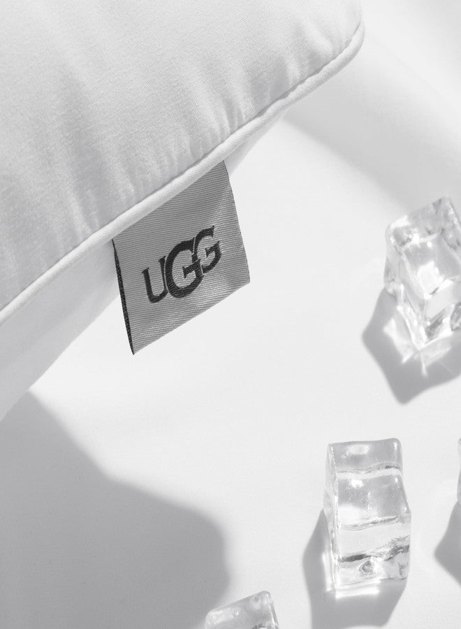 UGG Danielle Cooling Pillow Standard Size Luxury Hotel Style for Stomach, Back or Side Sleepers with Washable Cover Down Alternative for Queen Full or Twin Beds, 20-inch x 28-inch, White - Image 4