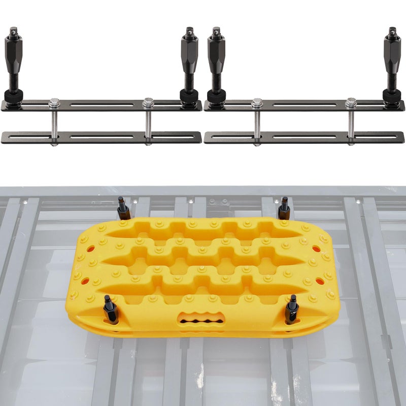 SAMOUT Recovery Board Mount Kit Universal Bracket for Traction Tracks Adjustable DIY Lockable Pin Set for Roof Rack Crossbar Cargo Basket - Image 3