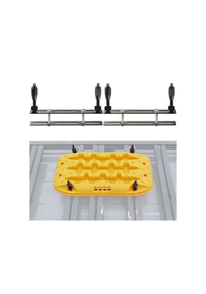 SAMOUT Recovery Board Mount Kit Universal Bracket for Traction Tracks Adjustable DIY Lockable Pin Set for Roof Rack Crossbar Cargo Basket - Image 1