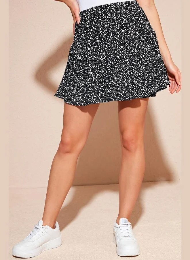 Lela Lela Patterned Elastic Waist Slim Fit Mini Shorts Skirt 3-Pack Women's SHORTS SKIRT 5864024S3