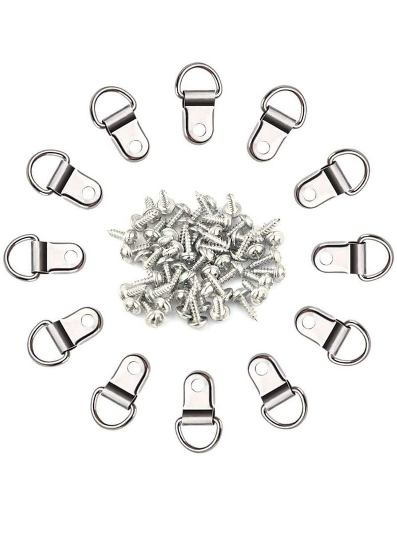 50 Pack D Ring Picture Frame Hanging Hangers with Screws for Picture Hanging, Home Decoration, Artwork, Picture Frame Hook, Photos, Mirrors, Hanging Clock  - Image 1