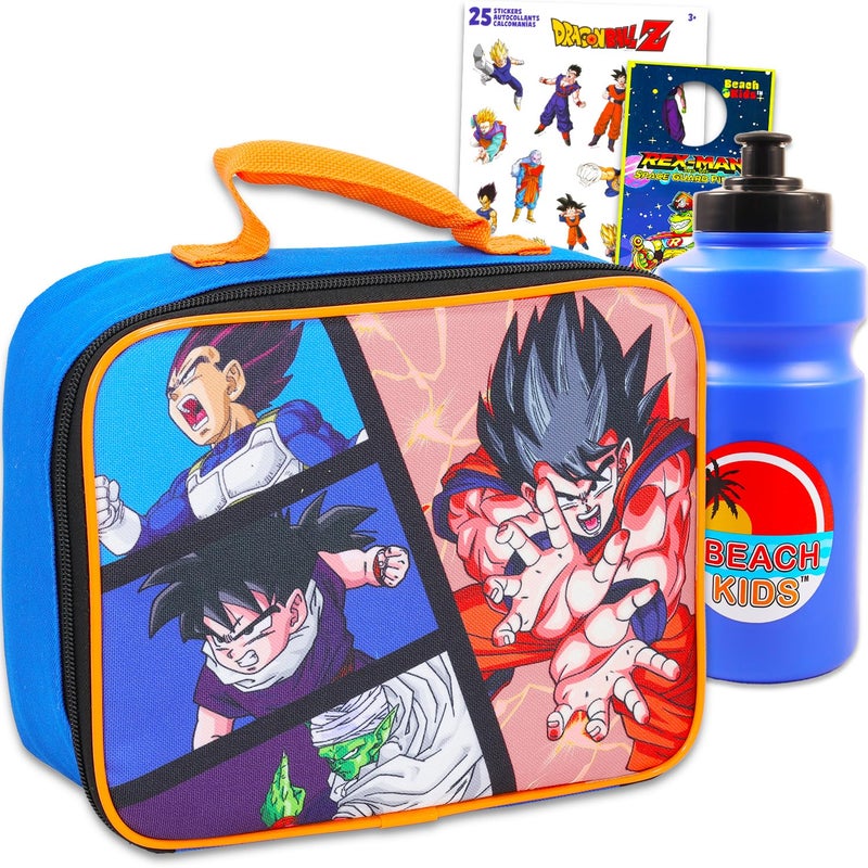 Dragon Ball Z Lunch Box for Boys Set Bundle with Insulated Lunch Bag Water Bottle Stickers More Dragon Ball Z Lunchbox for Kids