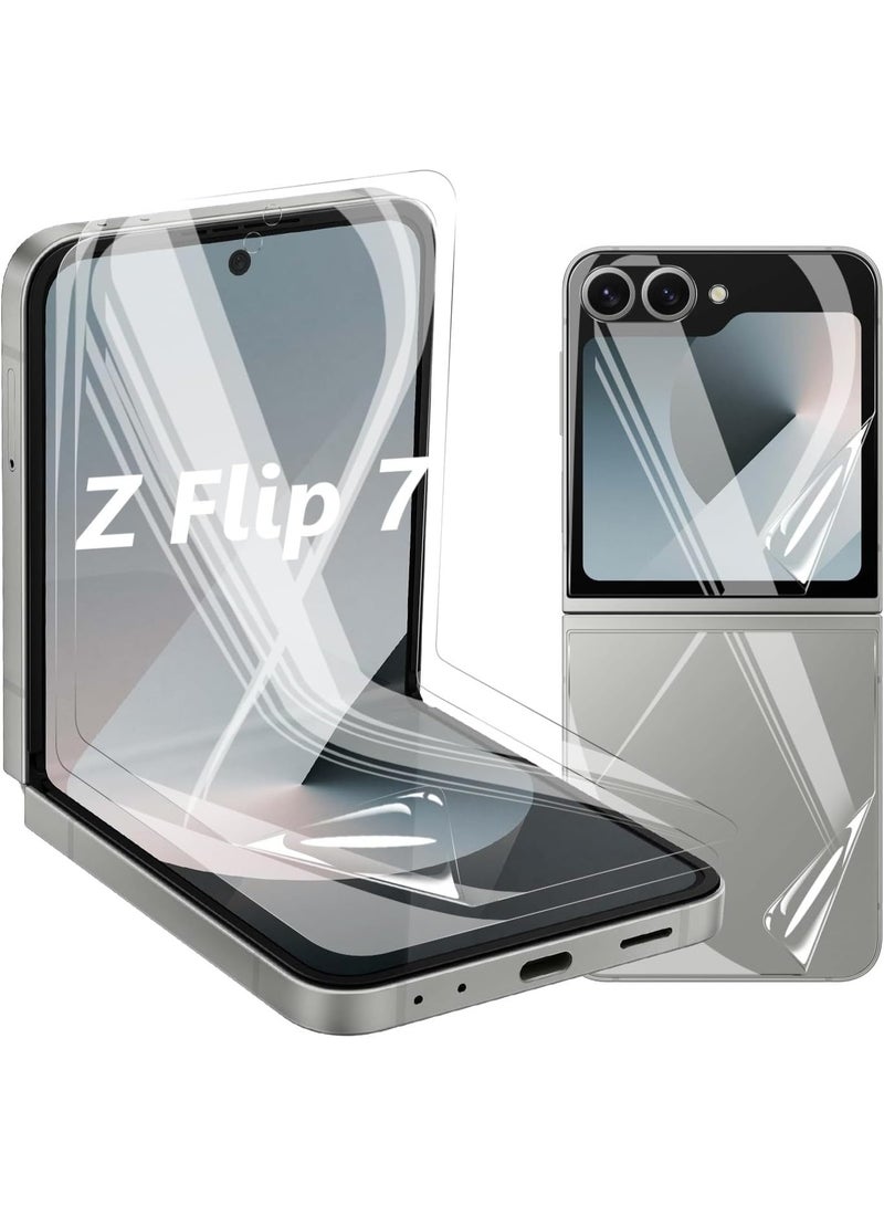 Muzz Screen Protector for Samsung Galaxy Flip 7, TPU Film, 2 Sets, HD Clear, Anti-Scratch, Full Coverage, Case Friendly (Galaxy Flip 7) - Image 1