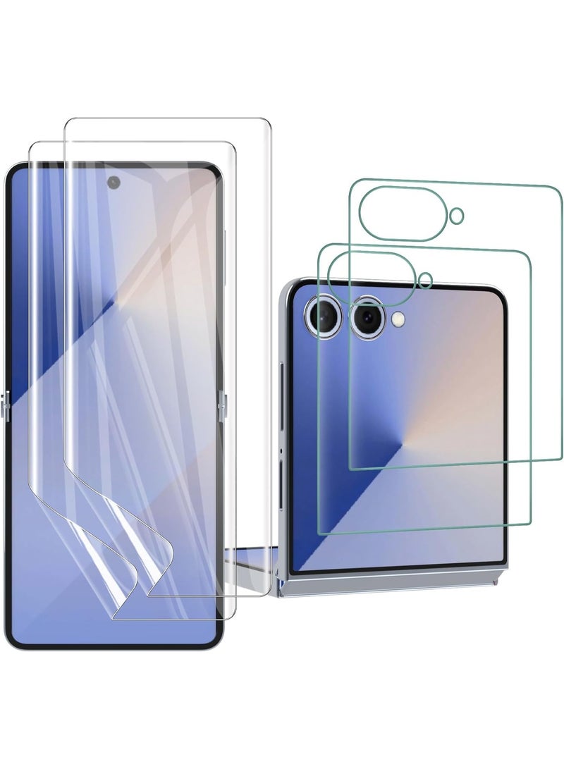 Muzz Screen Protector for Samsung Galaxy Flip 7, TPU Film, 2 Sets, HD Clear, Anti-Scratch, Full Coverage, Case Friendly (Galaxy Flip 7) - Image 2