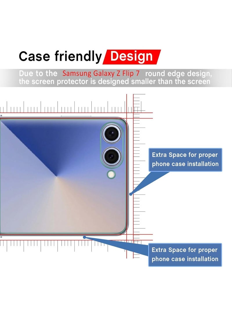 Muzz Screen Protector for Samsung Galaxy Flip 7, TPU Film, 2 Sets, HD Clear, Anti-Scratch, Full Coverage, Case Friendly (Galaxy Flip 7) - Image 4