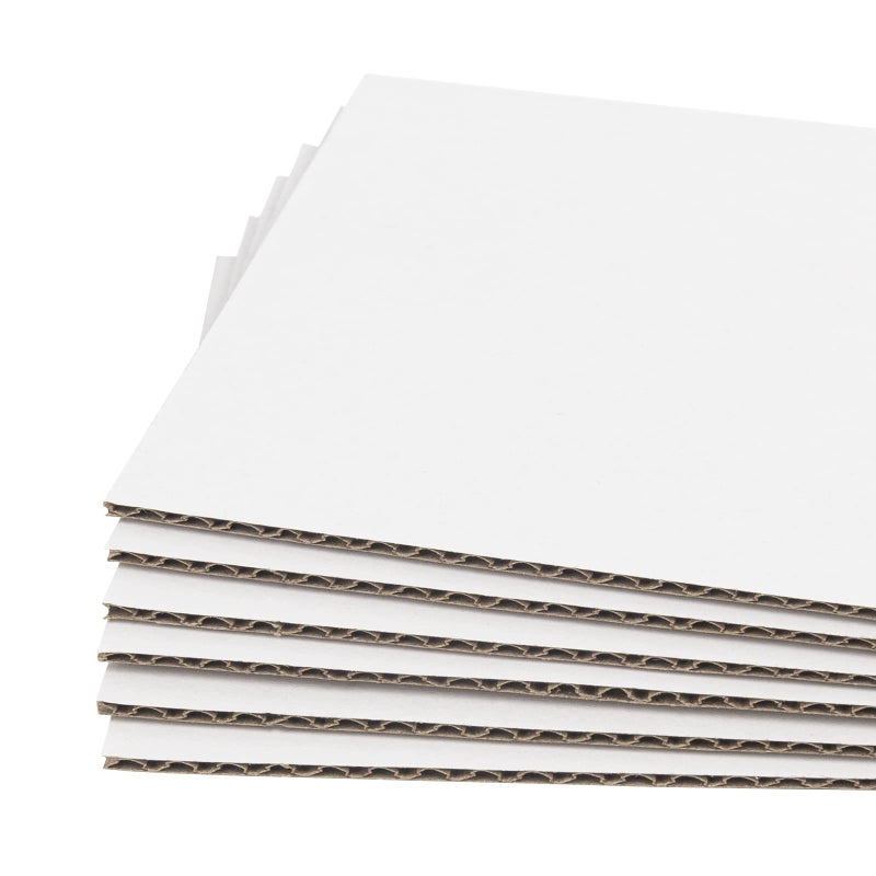 Golden State Art Golden State Art 50 Pack 8x10 Oneside White Corrugated Cardboard Sheets Flat Cardboard Inserts Layer Pads for Mailing Packaging or Art Crafts photo backing 18 Thick 