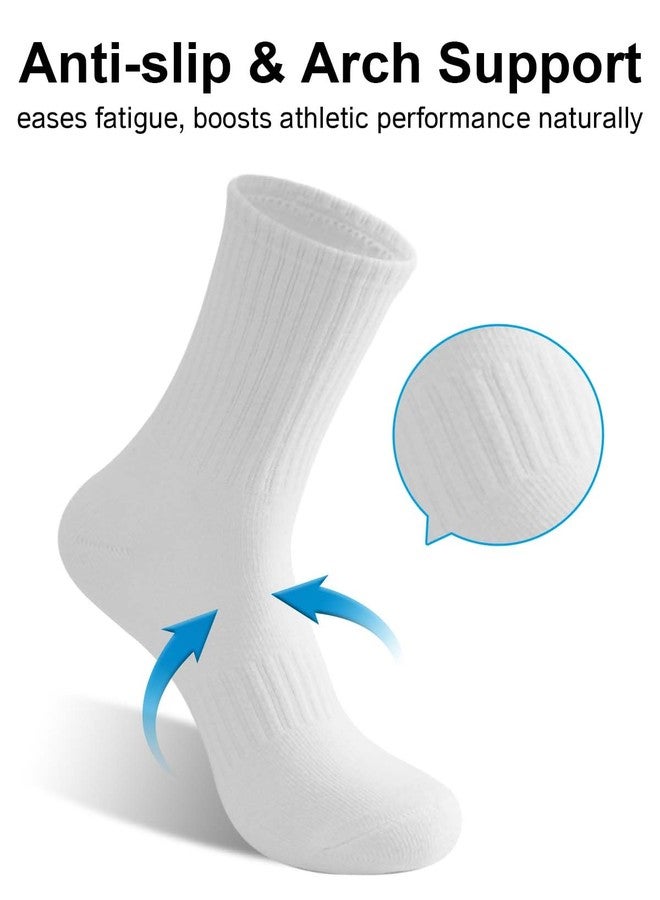 Irisbear Mens Cotton Crew Socks Athletic Workout Long Boot Socks Size 9-11 Black - Image 5