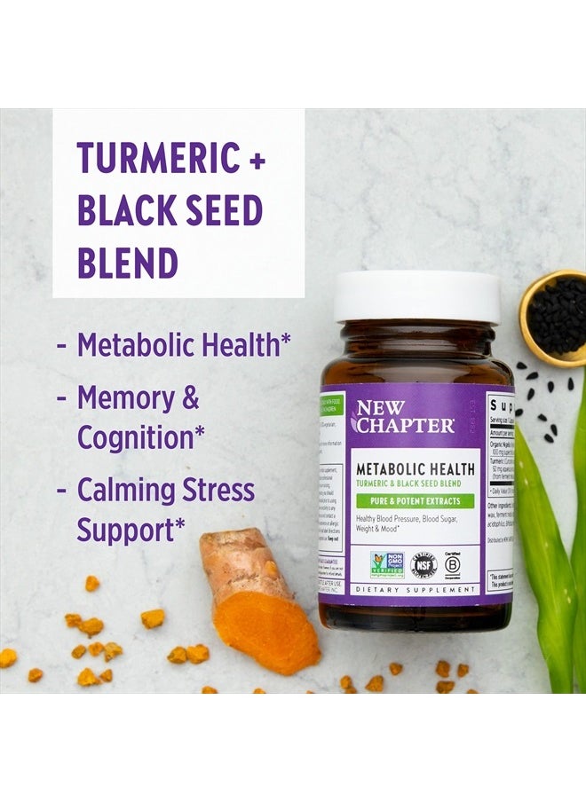 New Chapter - Metabolic Health, Golden Black Seed, Black Seed Oil + Turmeric for Healthy Mood, Healthy Weight - 60 ct Vegetarian Capsule - Image 1