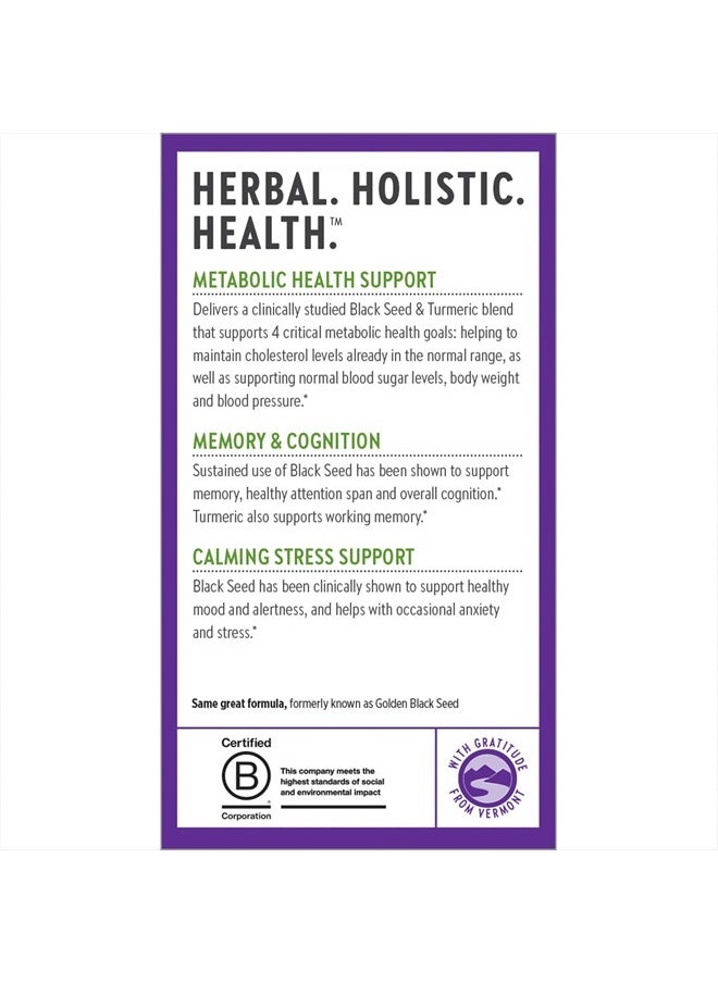 New Chapter - Metabolic Health, Golden Black Seed, Black Seed Oil + Turmeric for Healthy Mood, Healthy Weight - 60 ct Vegetarian Capsule - Image 1