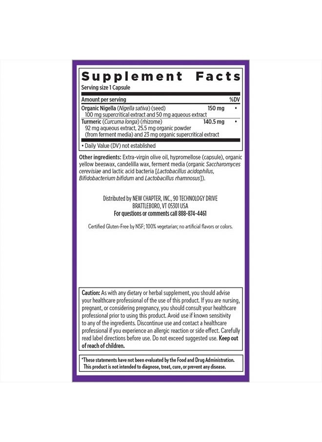 New Chapter - Metabolic Health, Golden Black Seed, Black Seed Oil + Turmeric for Healthy Mood, Healthy Weight - 60 ct Vegetarian Capsule - Image 1