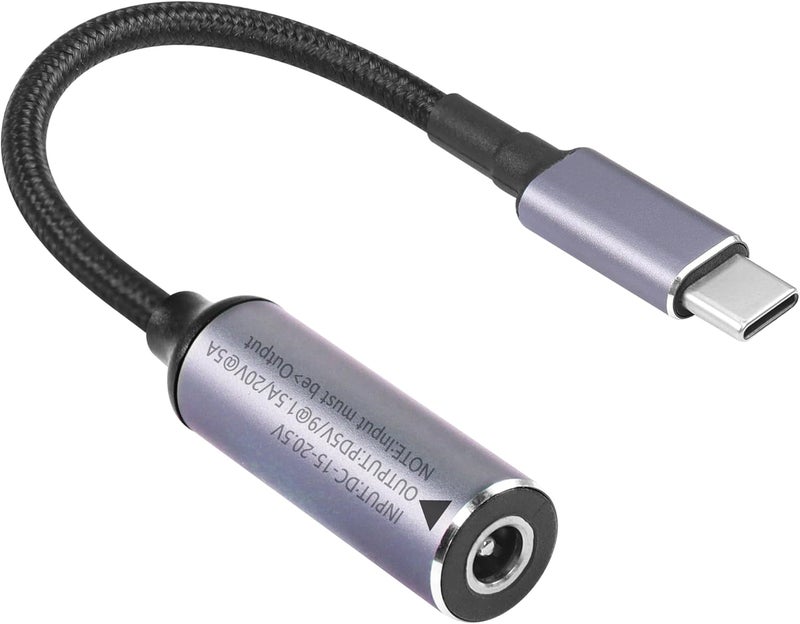 SinLoon PD 100W Laptop Charger Adapter Cable DC 55mm x 21mm Female Input to USB Type C Male Power Charging Cable DC5521 to USB C Cable with PD Automatic Identification Chipfor PhoneTabletLaptop - Image 1