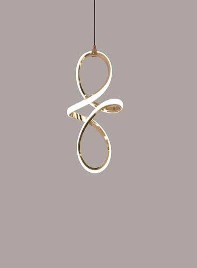 DarkVision Contemporary LED Infinity Pendant Light Hanging Light Decorative Gold Finish Acrylic Ceiling Lamp Fixture Lamp 3 in 1 Color Changing, Soft Lighting for Bedroom, Hallway (Inbuilt Led) - Image 5