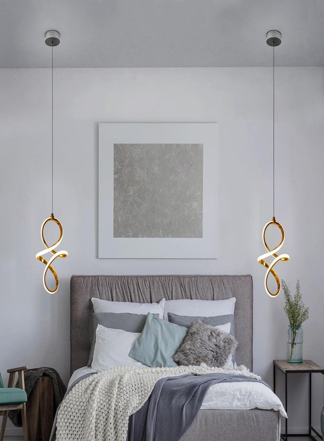DarkVision Contemporary LED Infinity Pendant Light Hanging Light Decorative Gold Finish Acrylic Ceiling Lamp Fixture Lamp 3 in 1 Color Changing, Soft Lighting for Bedroom, Hallway (Inbuilt Led) - Image 4