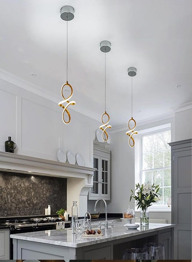 DarkVision Contemporary LED Infinity Pendant Light Hanging Light Decorative Gold Finish Acrylic Ceiling Lamp Fixture Lamp 3 in 1 Color Changing, Soft Lighting for Bedroom, Hallway (Inbuilt Led) - Image 2