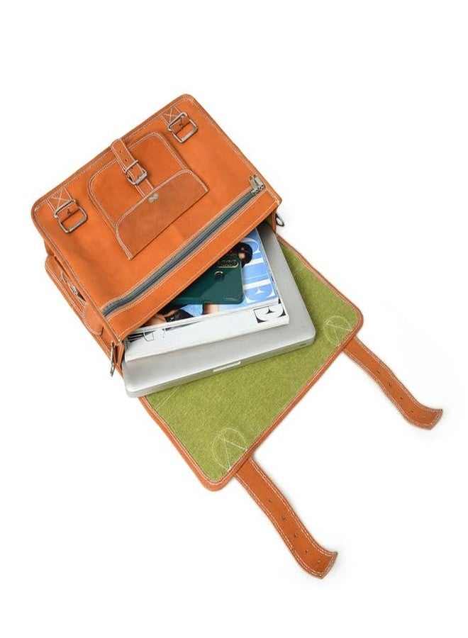 MaheTri Ginger Grip Leather Briefcase | Premium Office & Business Laptop Bag | Genuine Leather, Multi-Pocket Organisation & Adjustable Strap | Everyday Professional Carry - Image 3