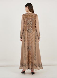 Maxim Creation Damask Print Studded Georgette Kaftan by Styli  - Image 4
