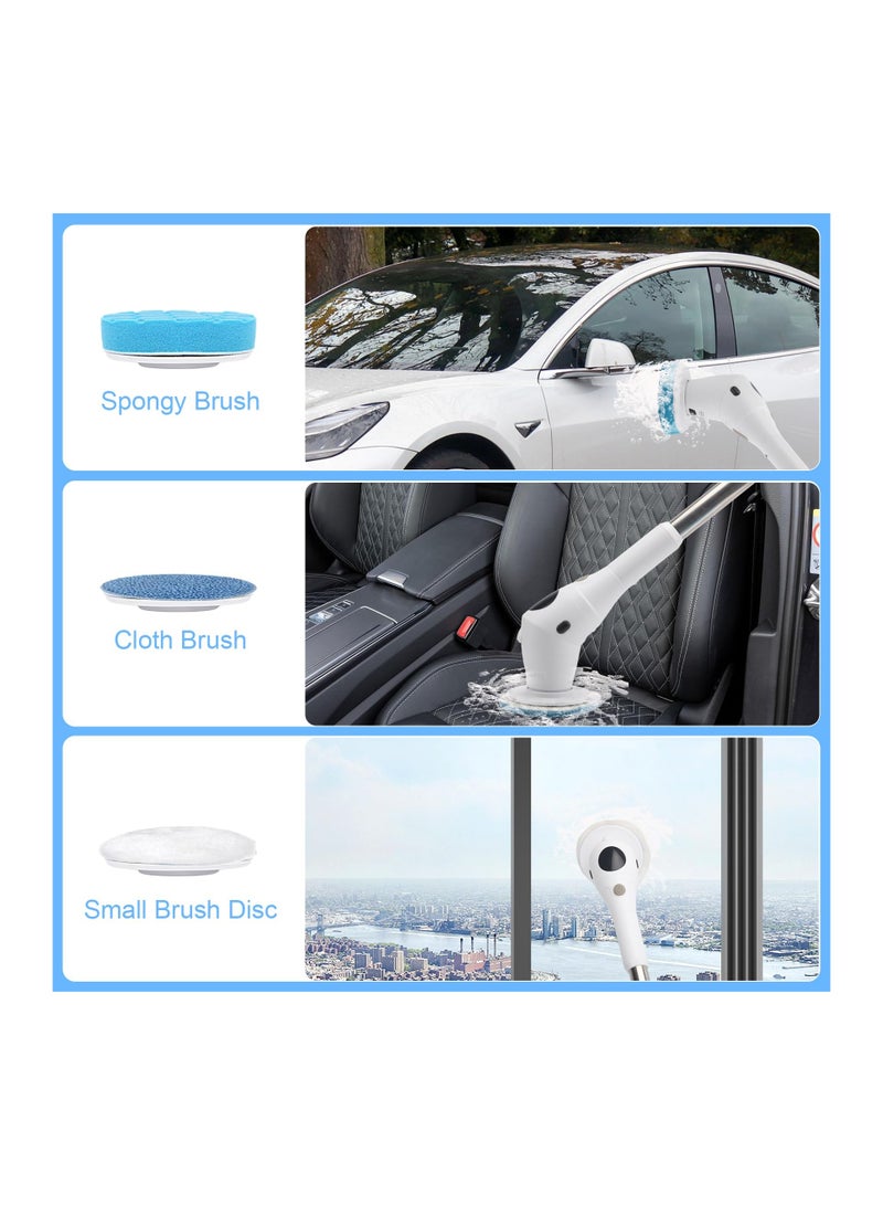 SYOSI Cordless Electric Spin Scrubber, LED Lighting Power Scrubber Brush  Cordless Power Scrubber with 8 Replaceable Brush Heads Home Cleaning Electric Brush for Bathroom, Tub, Tile, Floor Wall - Image 3