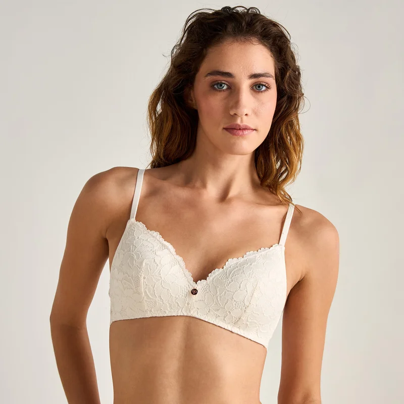 Splash FAV Lace Demi Bra with Hook and Eye Closure